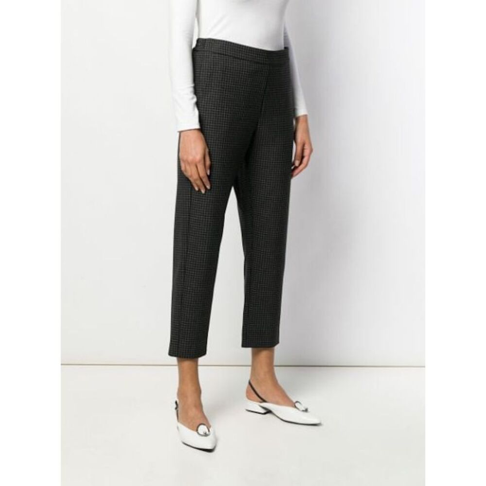 Atlein Womens Black Check Pants Size: 46